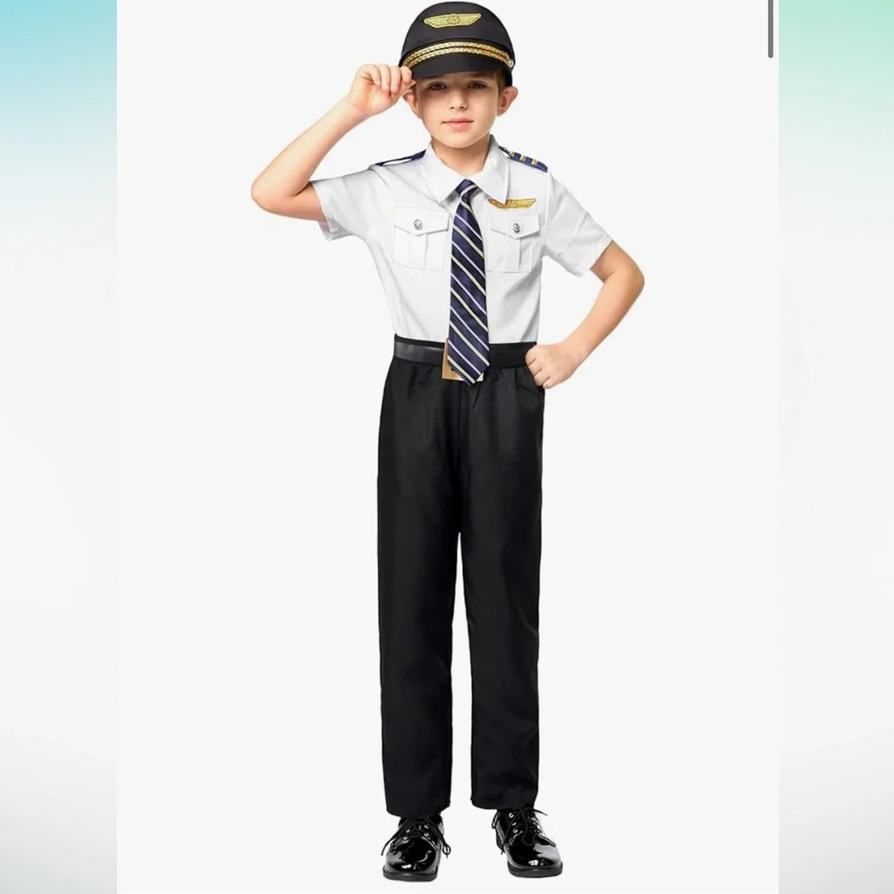 Spooktacular Creations Pilot Costume Toddler Airline Captain Halloween Size 3T